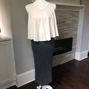Silence + Noise Ribbed Midi Skirt